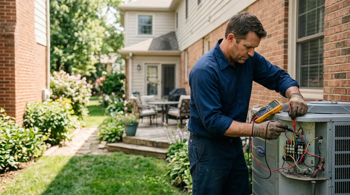 HVAC technician working near Pulaski, IA